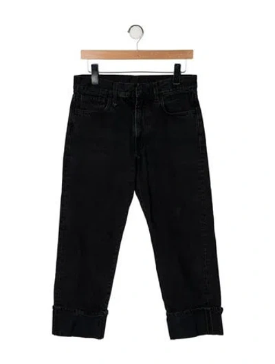 Pre-owned R13 Mid-rise Straight Leg Jeans In Black
