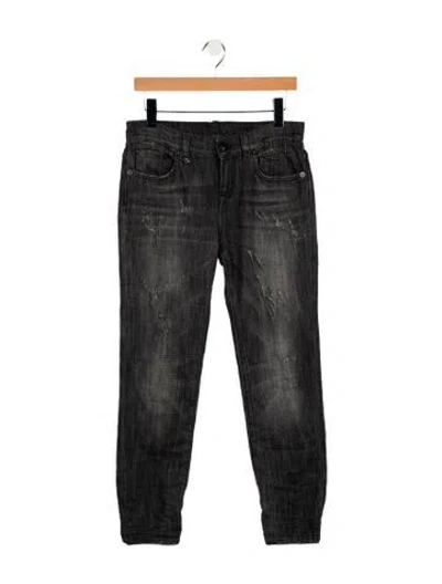 Pre-owned R13 Mid-rise Straight Leg Jeans In Black