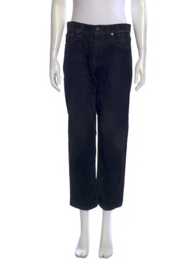 Pre-owned R13 Mid-rise Straight Leg Jeans In Black