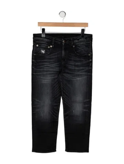 Pre-owned R13 Mid-rise Straight Leg Jeans In Black