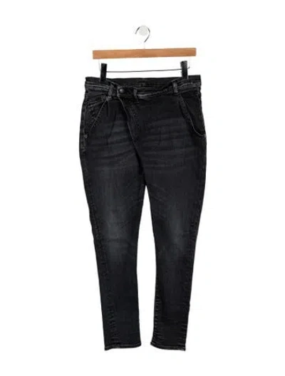 Pre-owned R13 Mid-rise Straight Leg Jeans In Black
