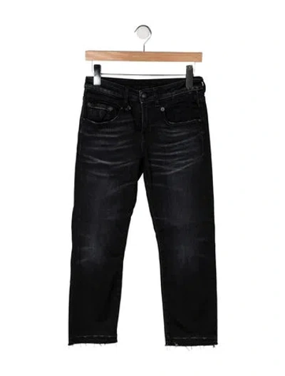Pre-owned R13 Mid-rise Straight Leg Jeans In Black