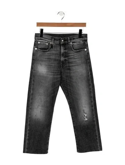 Pre-owned R13 Mid-rise Straight Leg Jeans In Black