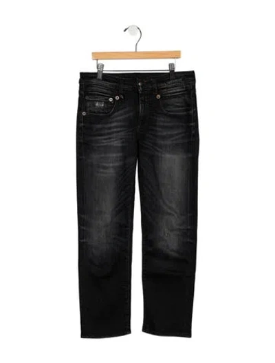 Pre-owned R13 Mid-rise Straight Leg Jeans In Black