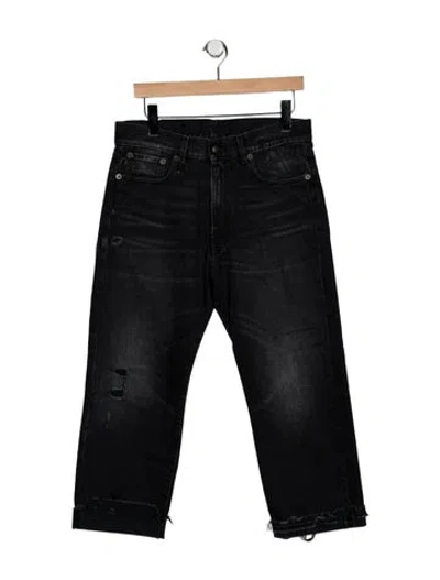 Pre-owned R13 Mid-rise Straight Leg Jeans In Black