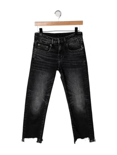 Pre-owned R13 Mid-rise Straight Leg Jeans In Black