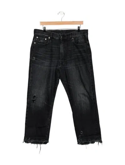 Pre-owned R13 Mid-rise Straight Leg Jeans In Black