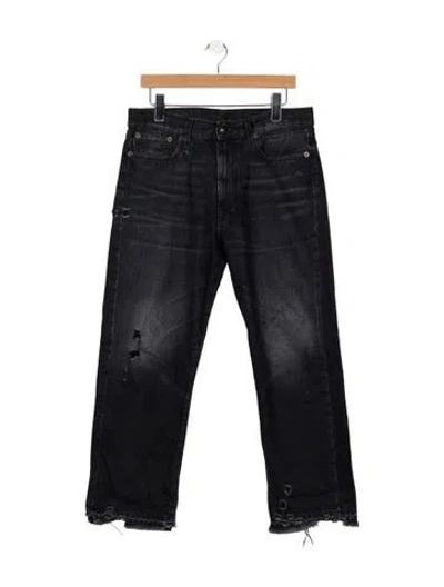 Pre-owned R13 Mid-rise Straight Leg Jeans In Black