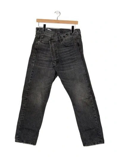 Pre-owned R13 Mid-rise Straight Leg Jeans In Black