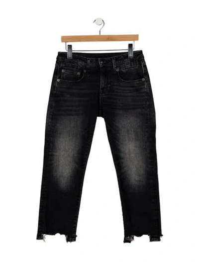 Pre-owned R13 Mid-rise Straight Leg Jeans In Black
