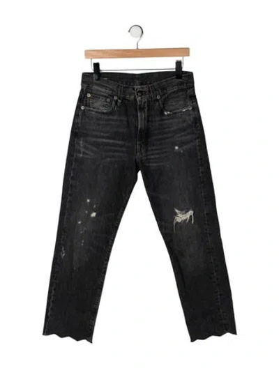 Pre-owned R13 Mid-rise Straight Leg Jeans In Black
