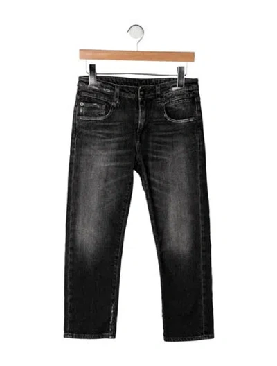 Pre-owned R13 Mid-rise Straight Leg Jeans In Black