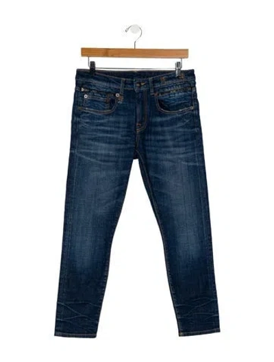 Pre-owned R13 Mid-rise Straight Leg Jeans In Blue
