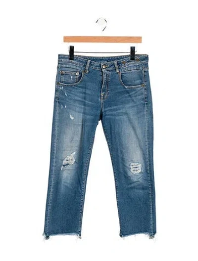 Pre-owned R13 Mid-rise Straight Leg Jeans In Blue