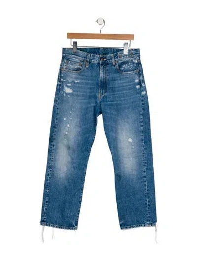 Pre-owned R13 Mid-rise Straight Leg Jeans In Blue