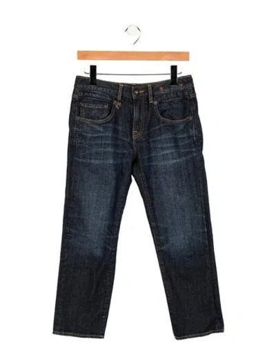 Pre-owned R13 Mid-rise Straight Leg Jeans In Blue