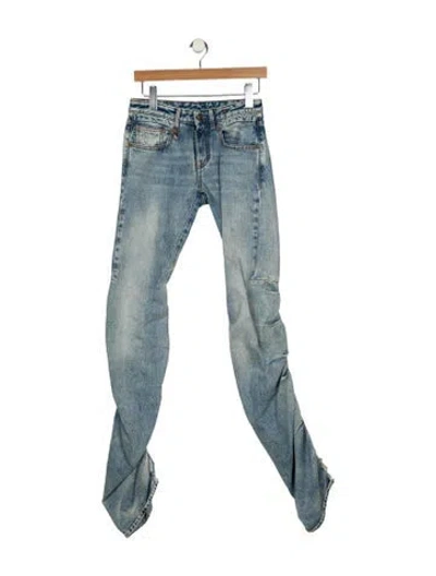 Pre-owned R13 Mid-rise Straight Leg Jeans In Blue