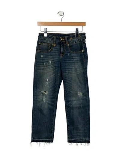 Pre-owned R13 Mid-rise Straight Leg Jeans In Blue