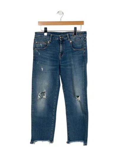 Pre-owned R13 Mid-rise Straight Leg Jeans In Blue