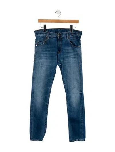 Pre-owned R13 Mid-rise Straight Leg Jeans In Blue