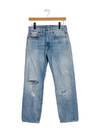Pre-owned R13 Mid-rise Straight Leg Jeans In Blue