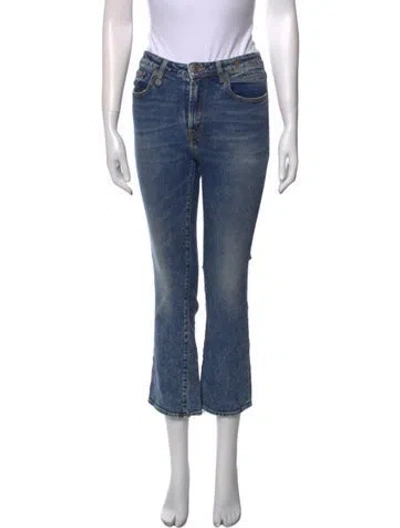 Pre-owned R13 Mid-rise Straight Leg Jeans In Blue