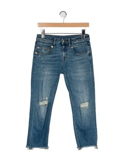 Pre-owned R13 Mid-rise Straight Leg Jeans In Blue