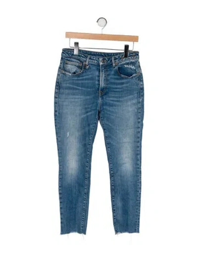 Pre-owned R13 Mid-rise Straight Leg Jeans In Blue