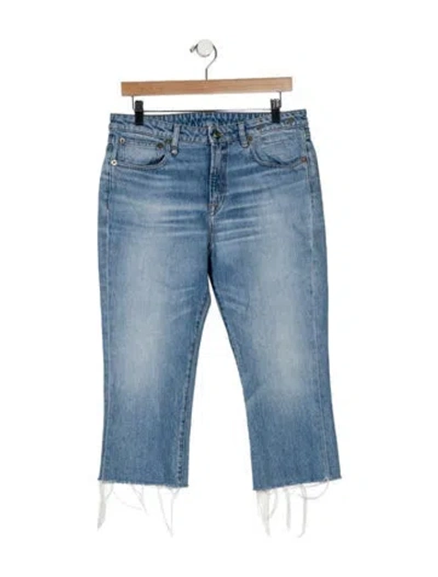 Pre-owned R13 Mid-rise Straight Leg Jeans In Blue