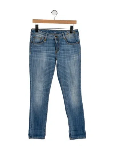 Pre-owned R13 Mid-rise Straight Leg Jeans In Blue