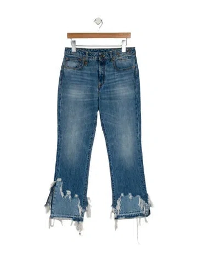 Pre-owned R13 Mid-rise Straight Leg Jeans In Blue