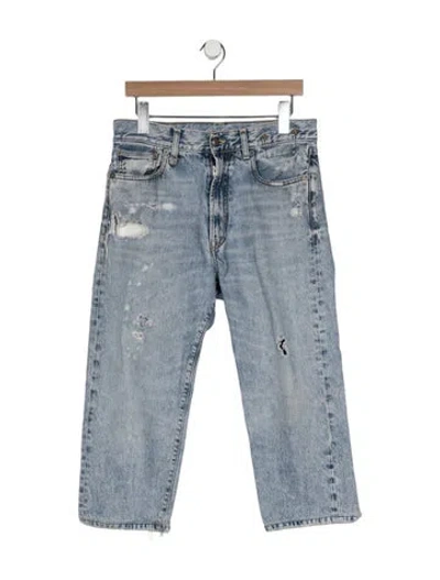 Pre-owned R13 Mid-rise Straight Leg Jeans In Blue