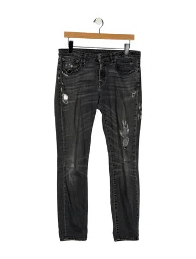 Pre-owned R13 Mid-rise Straight Leg Jeans In Blue