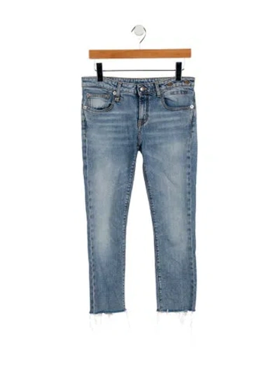Pre-owned R13 Mid-rise Straight Leg Jeans In Blue