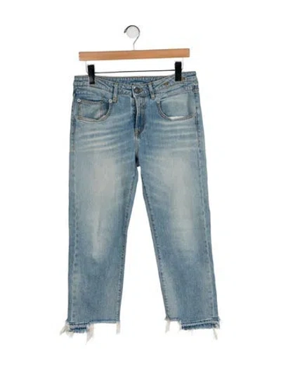 Pre-owned R13 Mid-rise Straight Leg Jeans In Blue