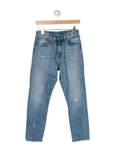 Pre-owned R13 Mid-rise Straight Leg Jeans In Blue