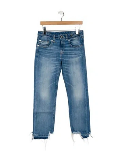 Pre-owned R13 Mid-rise Straight Leg Jeans In Blue