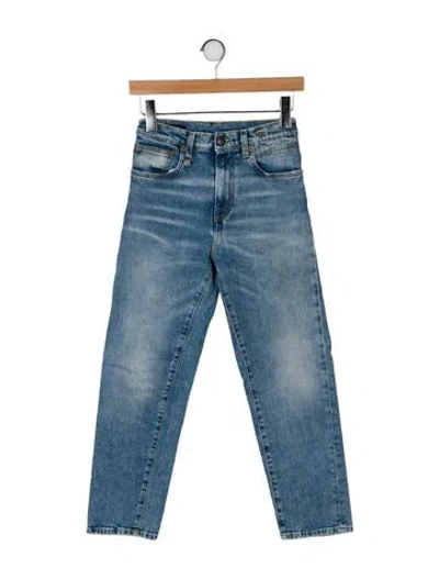 Pre-owned R13 Mid-rise Straight Leg Jeans In Blue