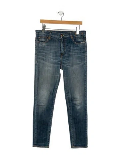 Pre-owned R13 Mid-rise Straight Leg Jeans In Blue
