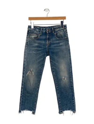 Pre-owned R13 Mid-rise Straight Leg Jeans In Blue