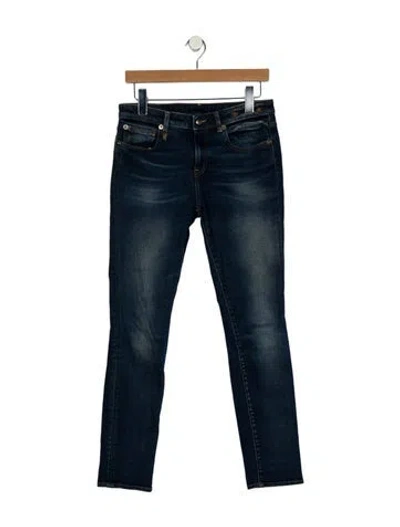 Pre-owned R13 Mid-rise Straight Leg Jeans In Blue