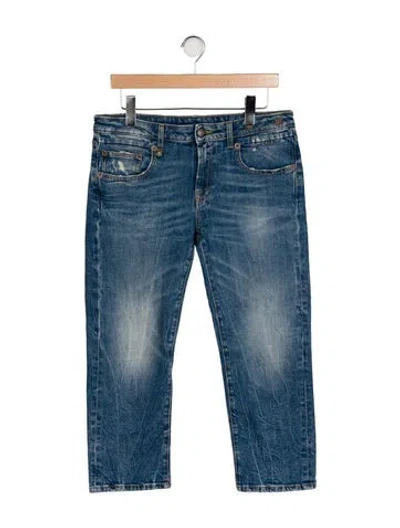 Pre-owned R13 Mid-rise Straight Leg Jeans In Blue