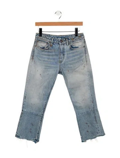 Pre-owned R13 Mid-rise Straight Leg Jeans In Blue