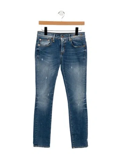 Pre-owned R13 Mid-rise Straight Leg Jeans In Blue