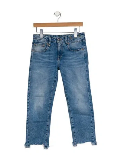 Pre-owned R13 Mid-rise Straight Leg Jeans In Blue