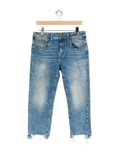 Pre-owned R13 Mid-rise Straight Leg Jeans In Blue