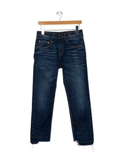 Pre-owned R13 Mid-rise Straight Leg Jeans In Blue