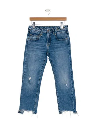 Pre-owned R13 Mid-rise Straight Leg Jeans In Blue