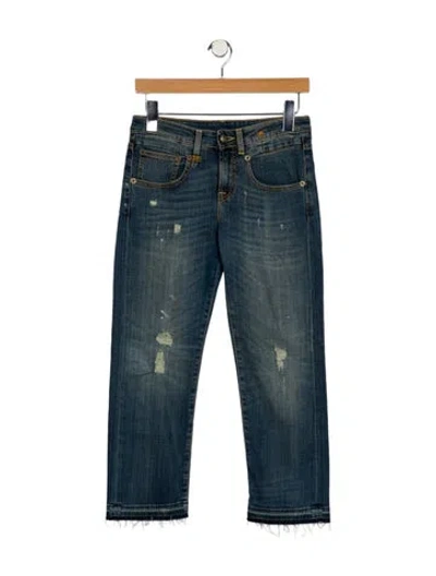 Pre-owned R13 Mid-rise Straight Leg Jeans In Blue