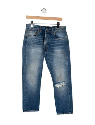 Pre-owned R13 Mid-rise Straight Leg Jeans In Blue
